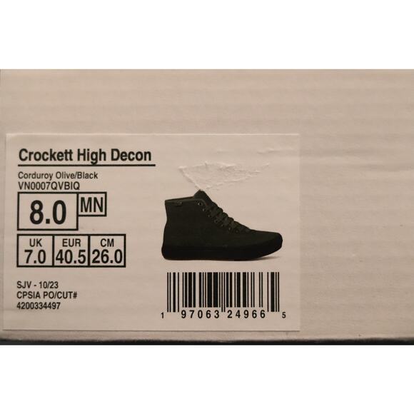 Vans Crokett High Decon Corduroy Skateboard Sz 8 - Picture 6 of 6